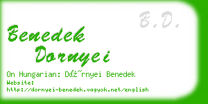 benedek dornyei business card